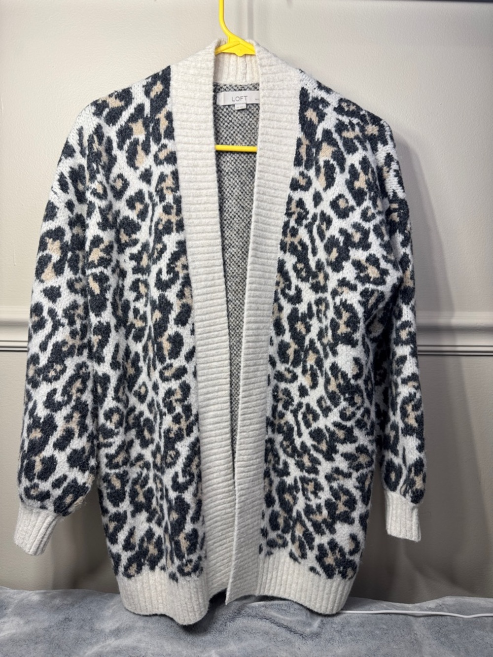 LOFT Leopard Print Open Cardigan Sweater - Size SP